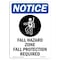 Signmission OSHA, Fall Hazard Zone Fall, 10in X 7in Rigid Plastic, 7" W, 10" H, Portrait, OS-NS-P-710-V-12436 OS-NS-P-710-V-12436 - alternate 1